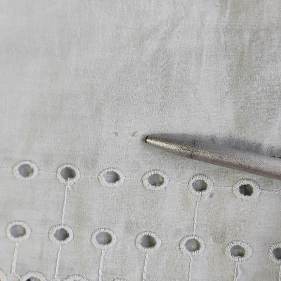 Calypso St. Barth Eyelet Top Womens Large Light Blue Flutter Sleeve Vacation - Picture 8 of 11